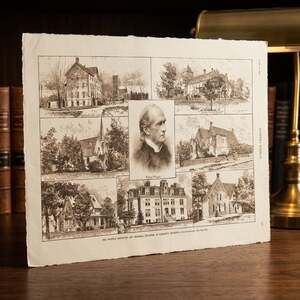 1888 Harper's Weekly Print The Whipple Institutes and Memorial Buildings Faribau